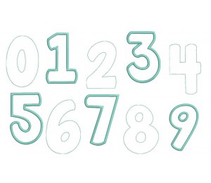 Stickserie - Alpha Kiddie Zahlen in 3 Ausführungen